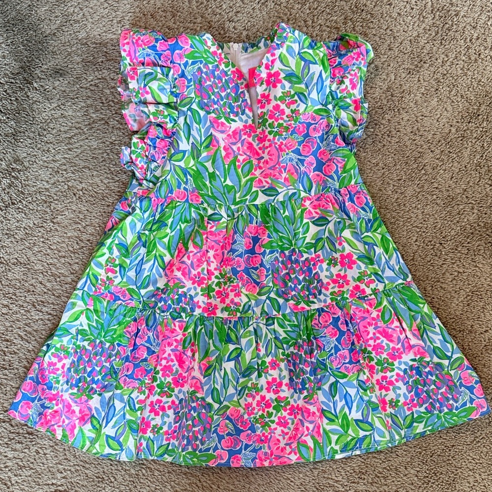 Lilly Pulitzer Mini Aldena Ruffle Sleeve Dress Multi A Cherry On Top